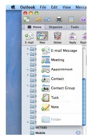 new outlook mac contact list